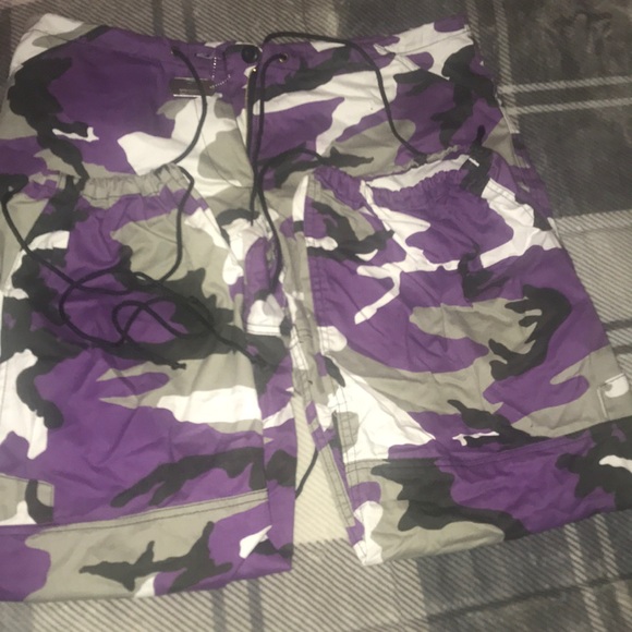Pants - Women purple camouflage cargo pants